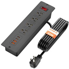 Recessed Power Strip with USB-C 65W, 4 Outlets 2 USB-C  2 USB-A Ports, Mount...