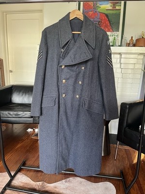 Vintage Military Genuine British RAF Royal Air Force Greatcoat