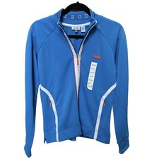 Izod Movement Full Zip Blue And White Jacket | Women’s Size Medium