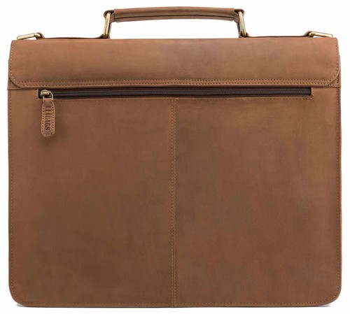 LEABAGS Gainesville Genuine Buffalo Brown Leather Messenger Bag in Vintage 15” - Picture 4 of 8