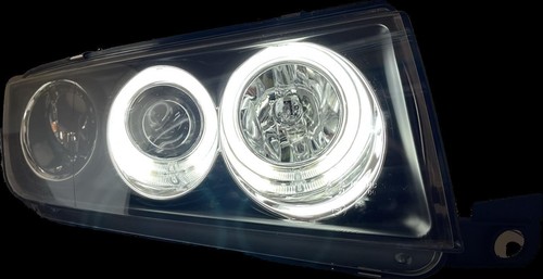Projector Headlights Lamps LHD Angel Eyes Ccfl Black For Skoda Fabia I -07 - Picture 3 of 7