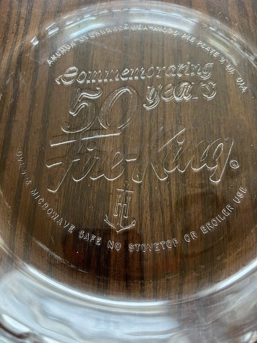 Fire King Anchor Hocking 9" Pie Plate 50TH ANNIVERSARY 1.5” Deep - Picture 4 of 7