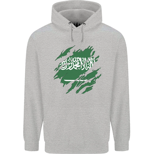 Torn Saudi Arabia Flag Arabian Day Football Childrens Kids Hoodie - Picture 54 of 88