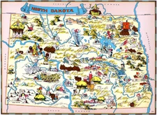 North Dakota - 1935 - Pictorial Map Poster