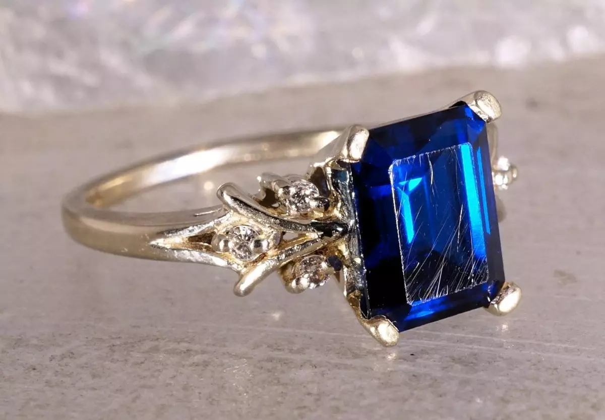 Ebay sapphire on sale and diamond ring