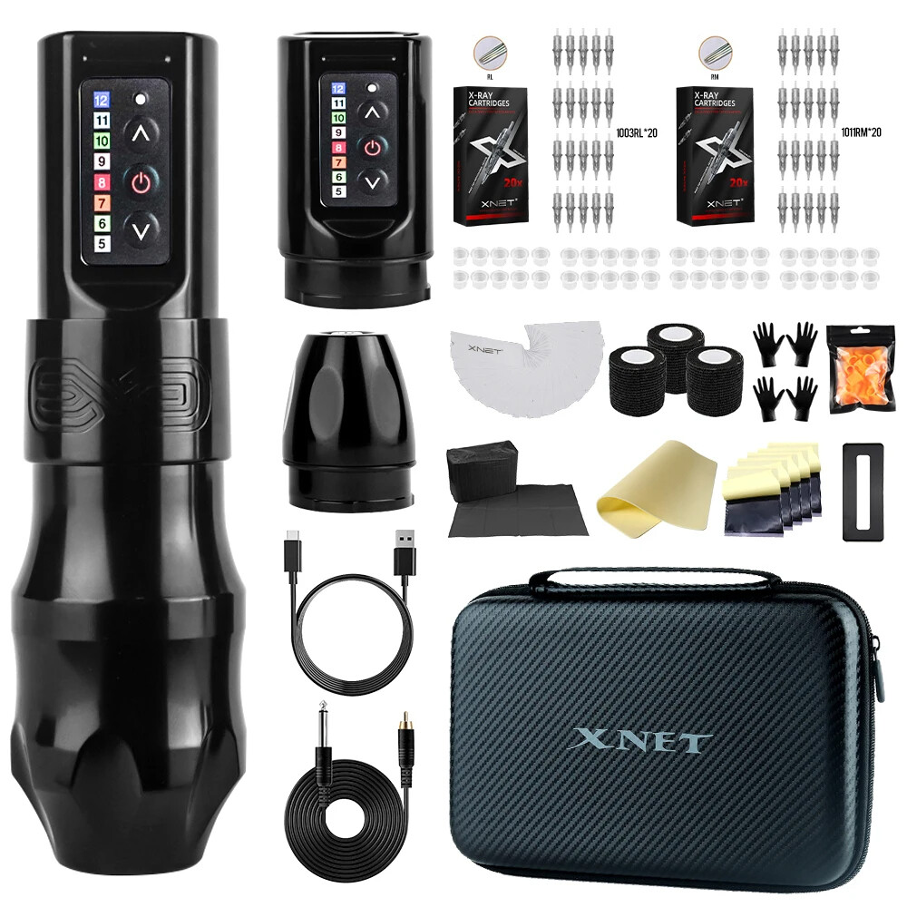 その他 XNET EXO tattoo machine ful set EXO Wireless Tattoo Machine Kit with Extra 2100mAh Power