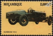 1912 SUNBEAM Grand Prix GP RACE CAR STAMP (Mint) (2002 Mozambique)