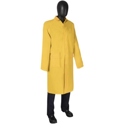 1- WATERPROOF FISHING HUNTING CONSTRUCTION WORK PVC RAIN COAT JACKET HOOD XLARGE