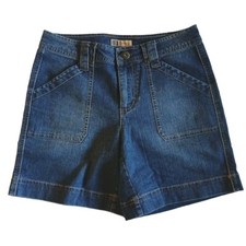 Faded Glory Stretch Jean Shorts Missy Size 4 Dark Stone Wash Denim Casual