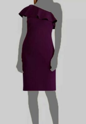 ralph lauren crepe one shoulder dress Lauren Ralph Lauren Women's Blue One-Shoulder Crepe Cocktail Dress   COUTUREPOINT