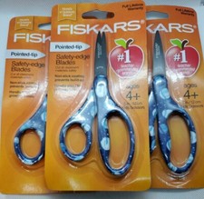  3 Fiskars Space Planets Design Kids School Scissors Pointed Tip Safety Edge