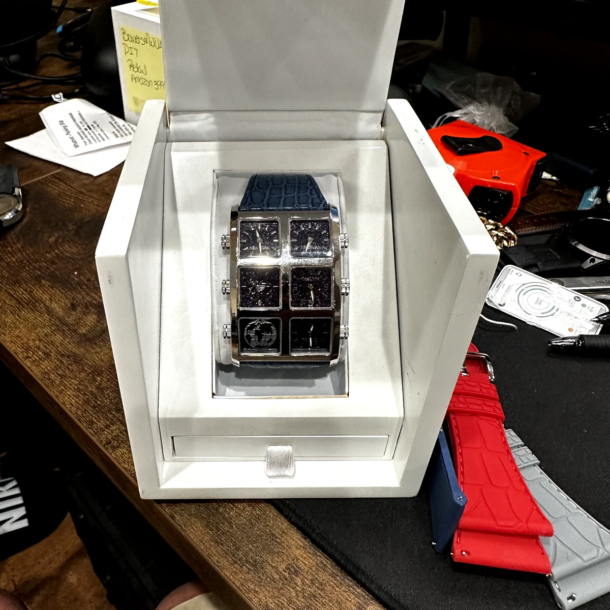 Ice Link 6 Time Zone Ambassador analog watch men Excellent +box, papers