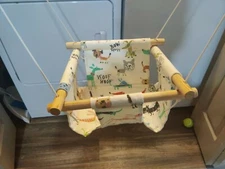 Baby Canvas Hanging Swing Seat Wooden Hammock Chair Toy dog Doodles