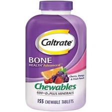 Caltrate Chewables 600 D3 Plus Minerals 155 Count Sugar Free Bone Health Supp...
