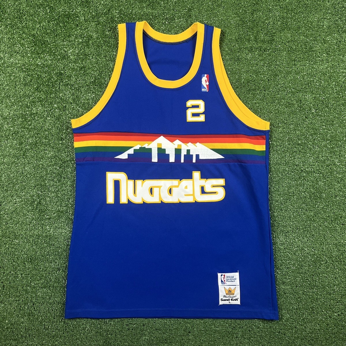 Alex English Denver Nuggets Vintage Sand Knit NBA Jersey Size 