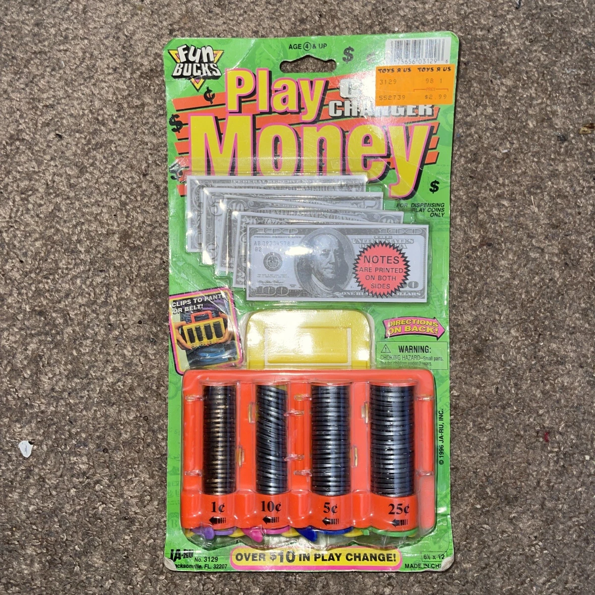 Ja-Ru Play Money - Coins and Bills (Pack of 4)