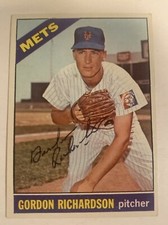 Gordon Richardson 1966 Autographed Card New York Mets Rare TC1433