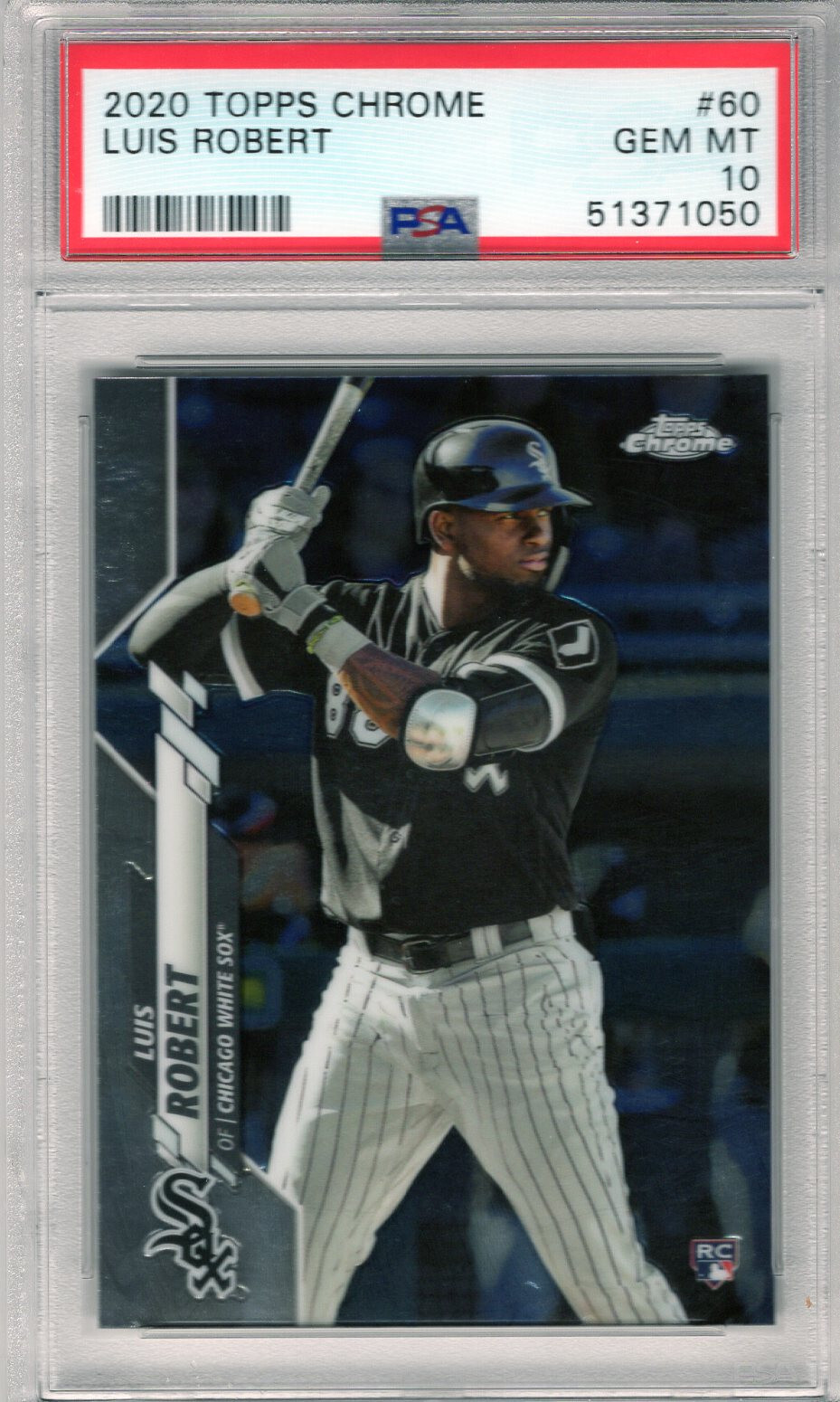 *LUIS ROBERT* 2020 TOPPS CHROME SP #60 RC, PSA 10 "HE IS ON FIRE" HOT ROOKIE