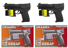 2x 6.5" Spring Black Airsoft Pistols Guns Laser Sights w/BBs Air Soft 666af 1/1
