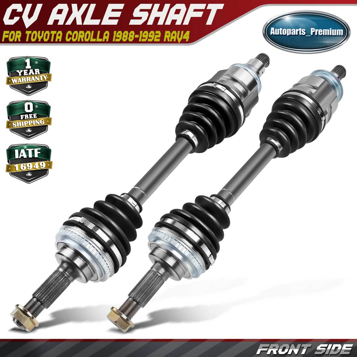 2x Front L&R CV Axle Assembly for Toyota Corolla 1988-1992 RAV4