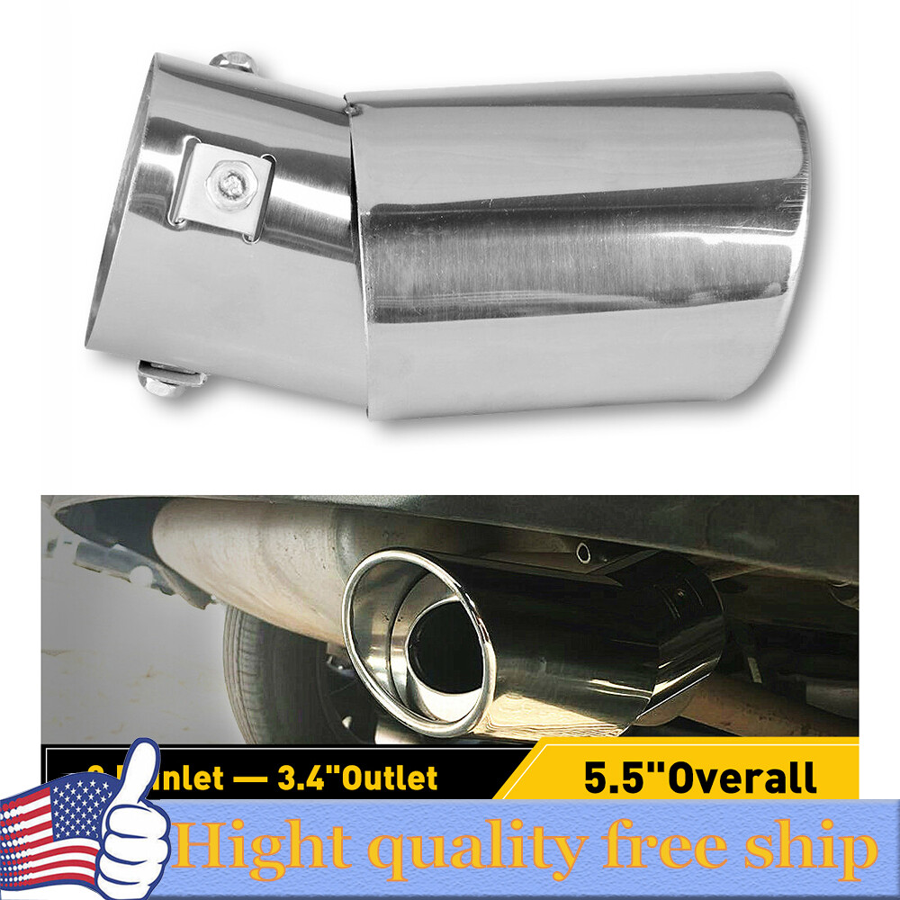 Stainless Steel Adjustable 2.5-3.4 Inch Chrome Car Exhaust Tip-image