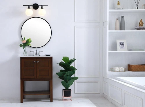 Wall Sconce Black Bathroom or Dining Room Frosted Glass Lamp Shade Light Fixture - Picture 2 of 11