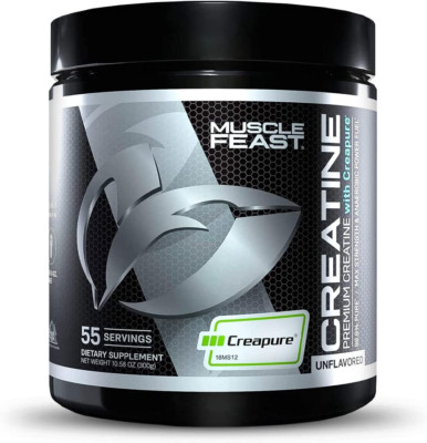 Muscle Feast Creapure Creatine Monohydrate Powder, Keto Gluten-Free, 300G