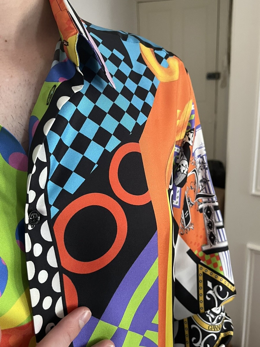 VERSACE 幾何学模様 ハーフジップセーター ラグスタイル LUXSTYLE 畦編みハーフZIPニット/ニット メンズ