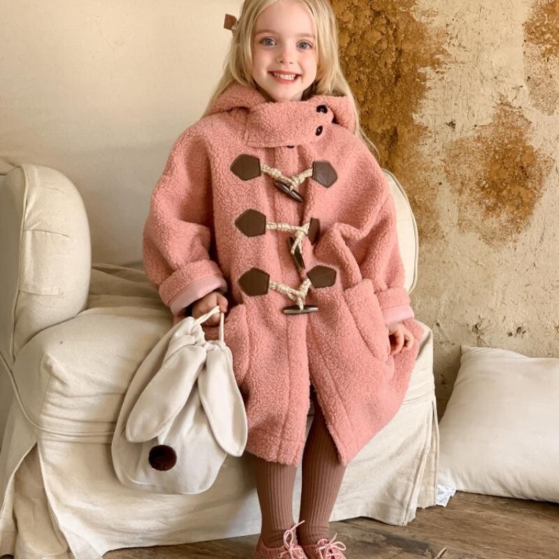 Toddler Kids Girl Hooded Coat Parka Jacket Long Thick Warm Faux - Main Image