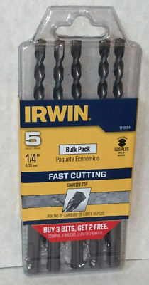 Irwin 1/4'' SDS-Plus Shank Carbide-Tipped Rotary & Hammer 5 Piece Drill Bit Set