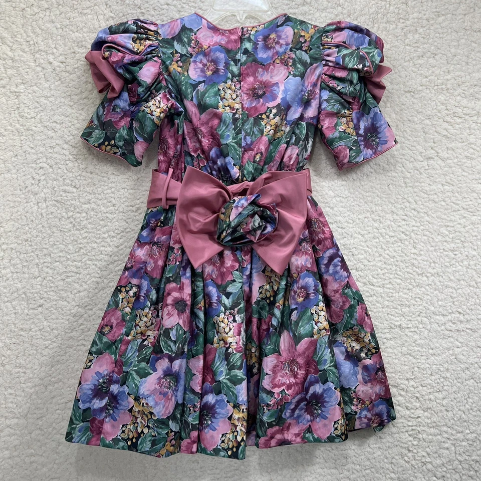 Vestido Vintage Jayne Copeland Niñas Talla 10 Floral Completo Crinolina Cottagecore  Foto 2 de 4