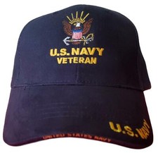 US NAVY VETERAN Hat Cap By EAGLE CREST Navy Blue Military Hat