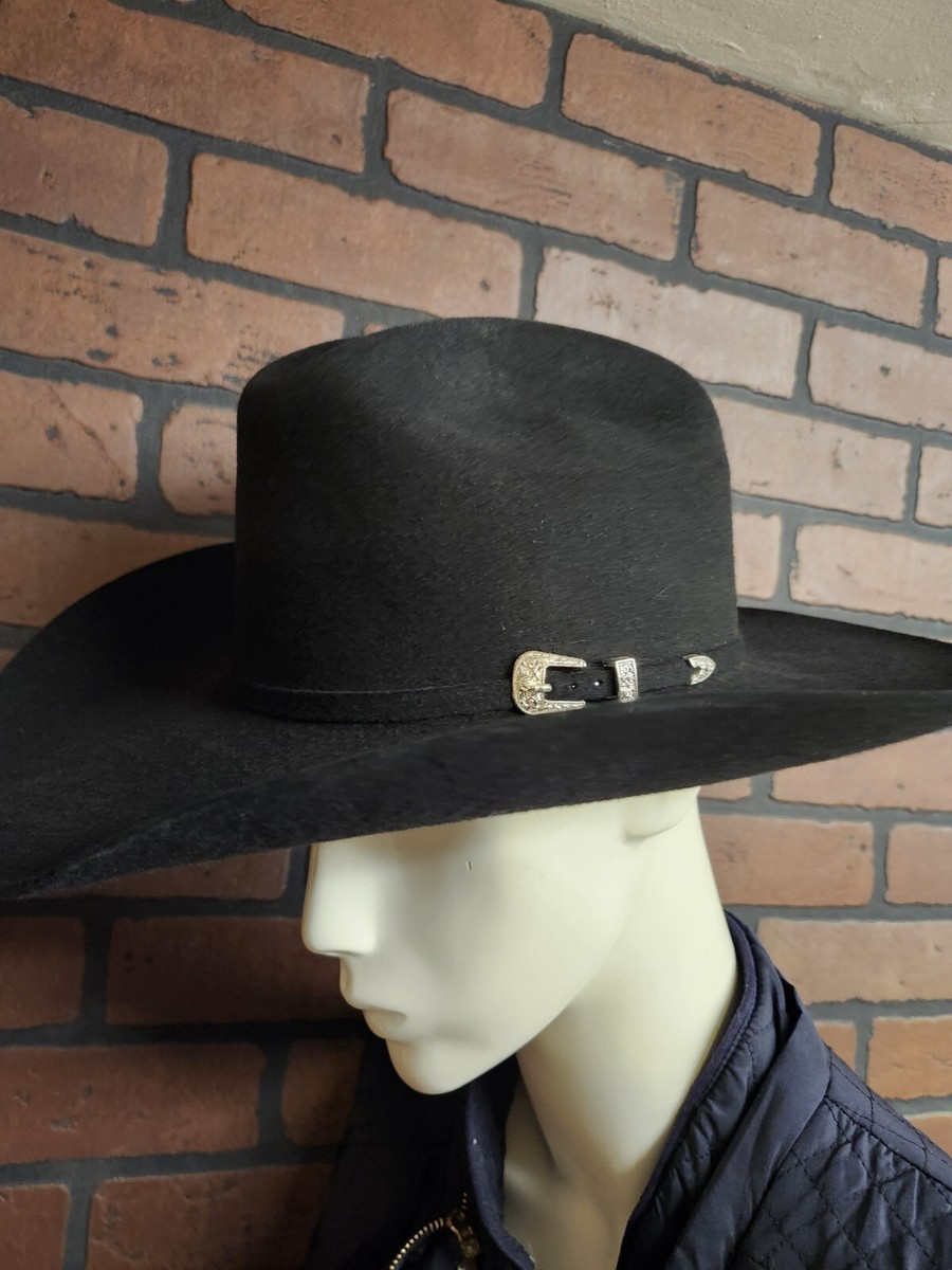 POTRERO Men Western Cowboy Wide Brim Felt Hat Black 30X Size