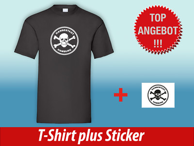 T-Shirt Hansestadt Hamburg Pauli 4tel  Kurzarm Farb-/Größenauswahl plus Sticker
