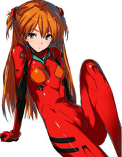 Asuka Langley Neon Genesis Evangelion 08 Weatherproof Anime Sticker 6" Car Decal