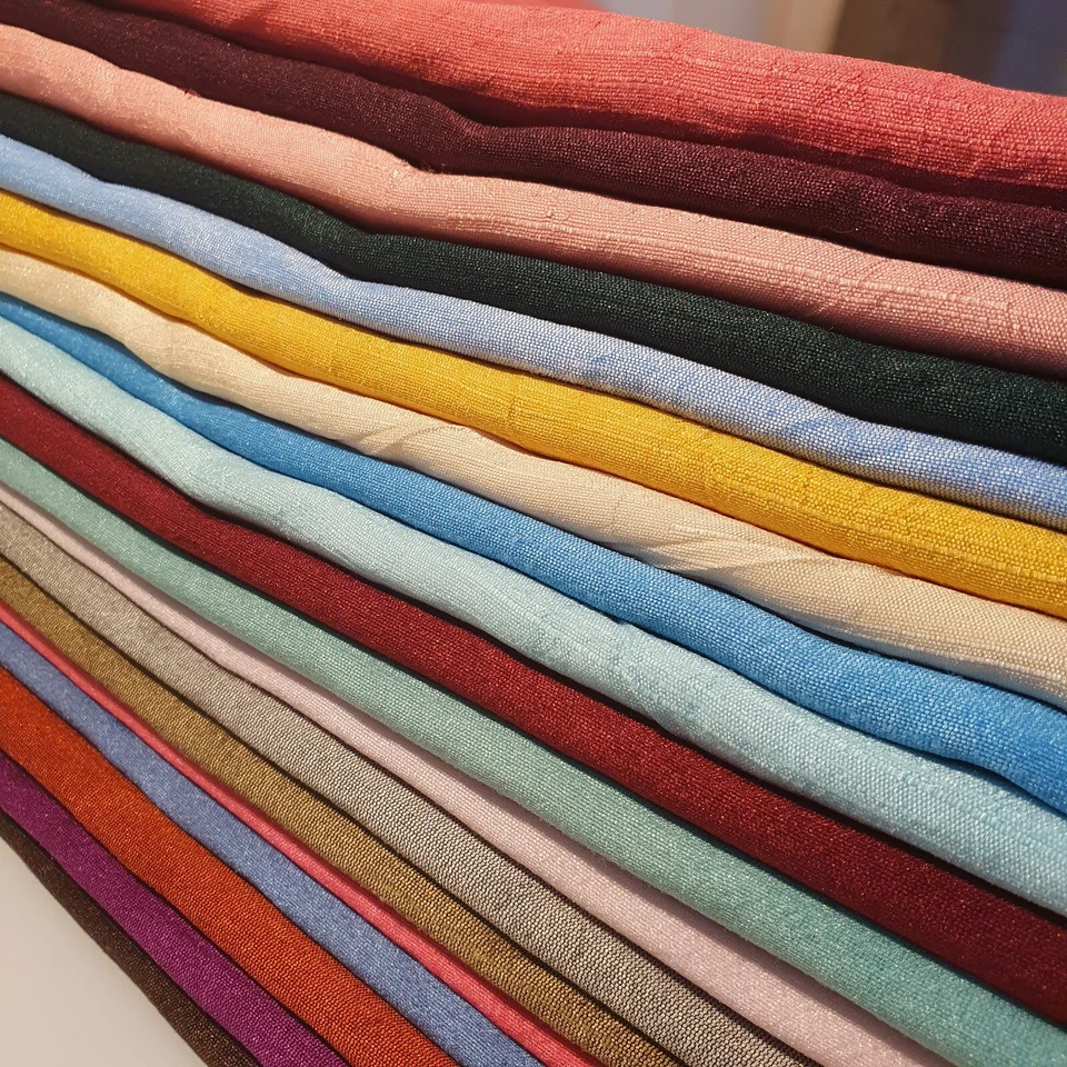 Raw Silk Faux Dupion Fabric Polyester Craft Bridal Dress Quilting Material 44" - Image 3 of 4