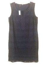 Talbots Navy Blue Eyelet Lace Dress Size 16 NWT MSRP $149