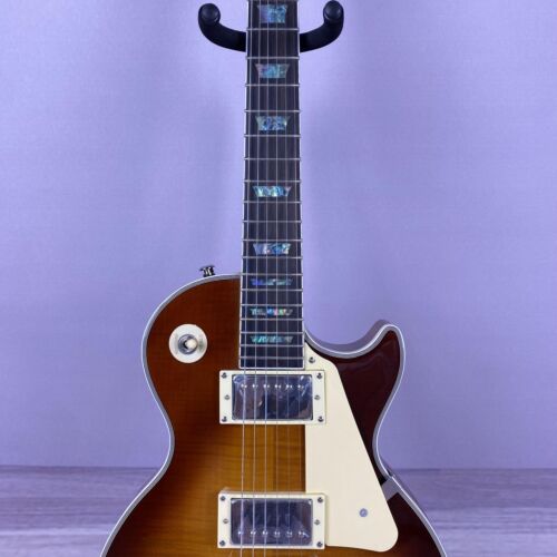 Guitarra Eléctrica Personalizada Colorida con Incrustación de Carcasa Diapasón 6 Cuerdas Marrón - Imagen 3 de 9