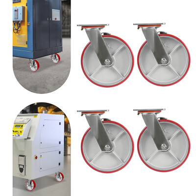 4 Pieces Heavy Duty Industrial Caster Shipping Casters w/Brakes 420kg/925.94lbs