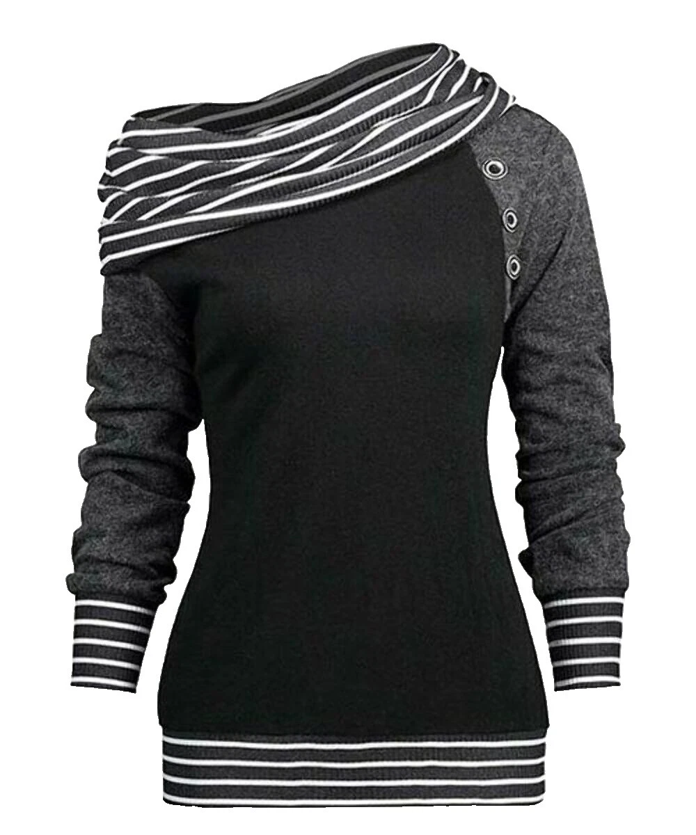 Polyester Striped Regular Size Tops for Women