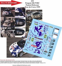 DECALS 1/18 REF 0232 PEUGEOT 206 DELECOUR TOUR DE CORSE 1999 WRC RALLYE RALLY