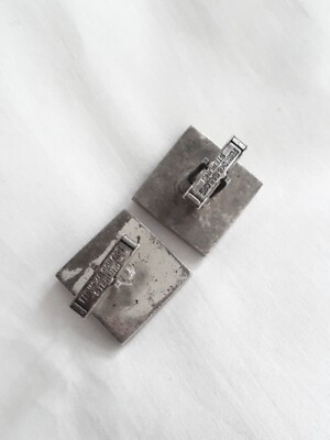 Boutons De Manchette Sterling Silver & Rhodonite - Marque Fenwick & Sailors - Années 60 - 21g
