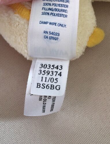 5" Old Navy Chicken Rattle Stuffed Animal Plush Baby Toy Yellow Chick Easter - Picture 3 of 3