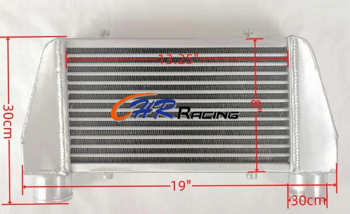 Intercooler turbo universal de 19" aleta de tubo de aluminio de 2,36" para turbocompresor Foto 2 de 4