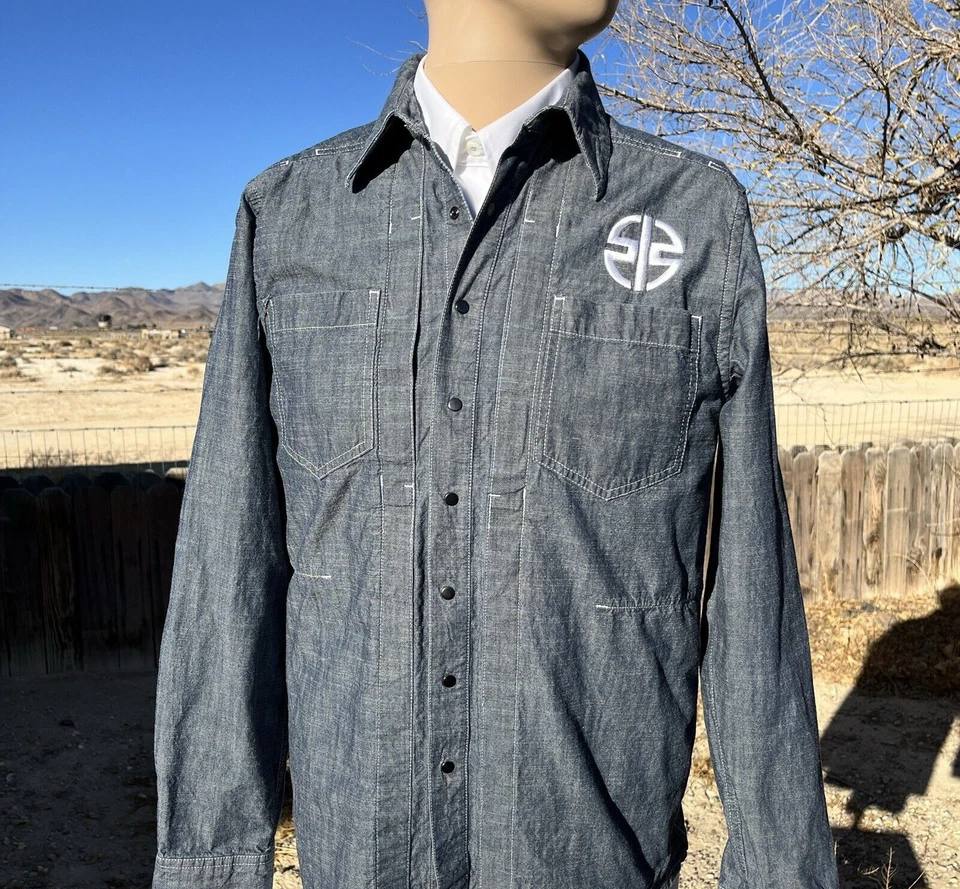 5.11 tactical Denim Men’s shirt (S) motorcycle Snap Up thick Long Sleeve outdoor - Image 4 of 4