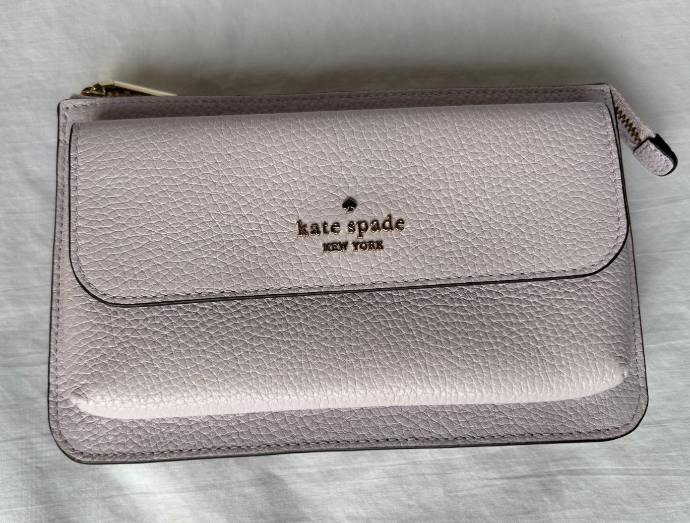 Kate Spade Leila pebbled leather small flap crossbody - Color: Lilac Moon - NWT