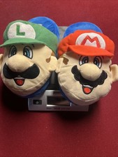 Zapatillas de peluche juveniles Nintendo Super Mario Brothers Mario y Luigi talla M (13-1