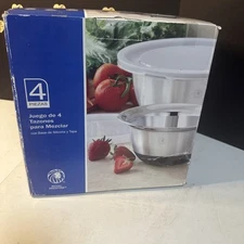 Royal Prestige, 4 Piece Stainless Steel Mixing Bowl Set With Lids & Silicon Base