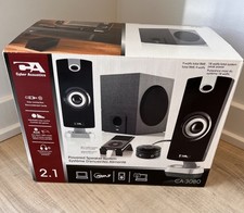 Cyber Acoustics CA-3080 18W Powered 2.1 Speaker System Control Pod New Open Box
