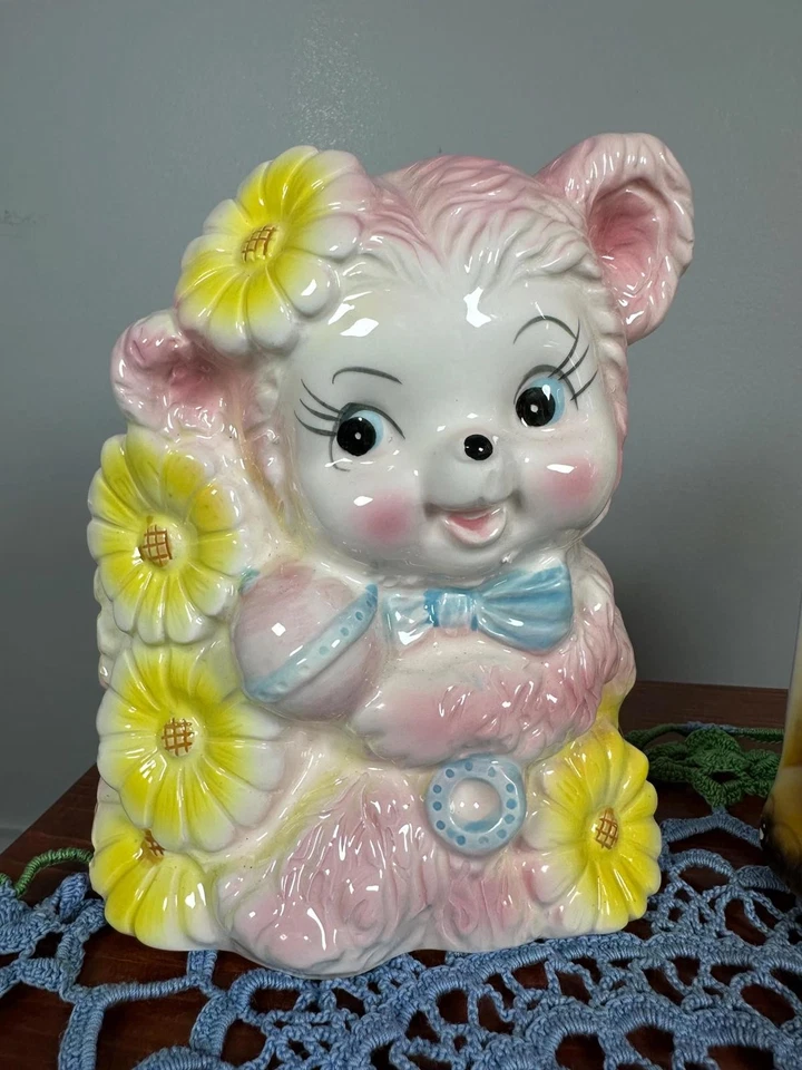 2 jardineras de cerámica antropomórfica Nancy Pew Giftware Co. de colección Foto 3 de 4